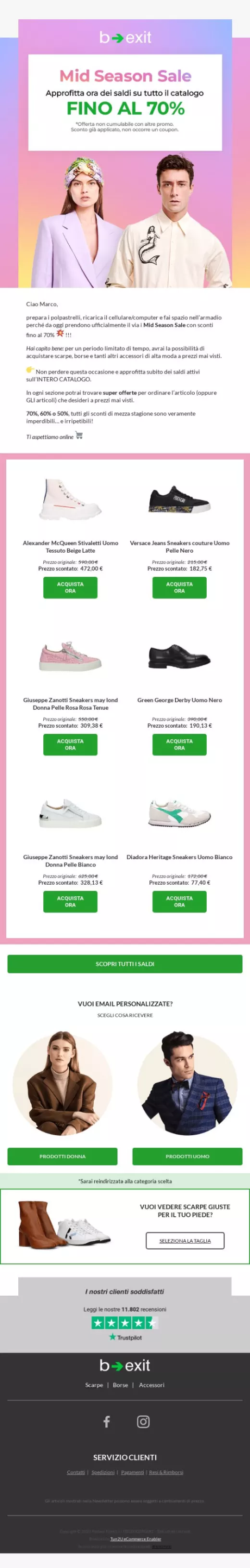 Email mid season sale Trezool ecommerce sneakers
