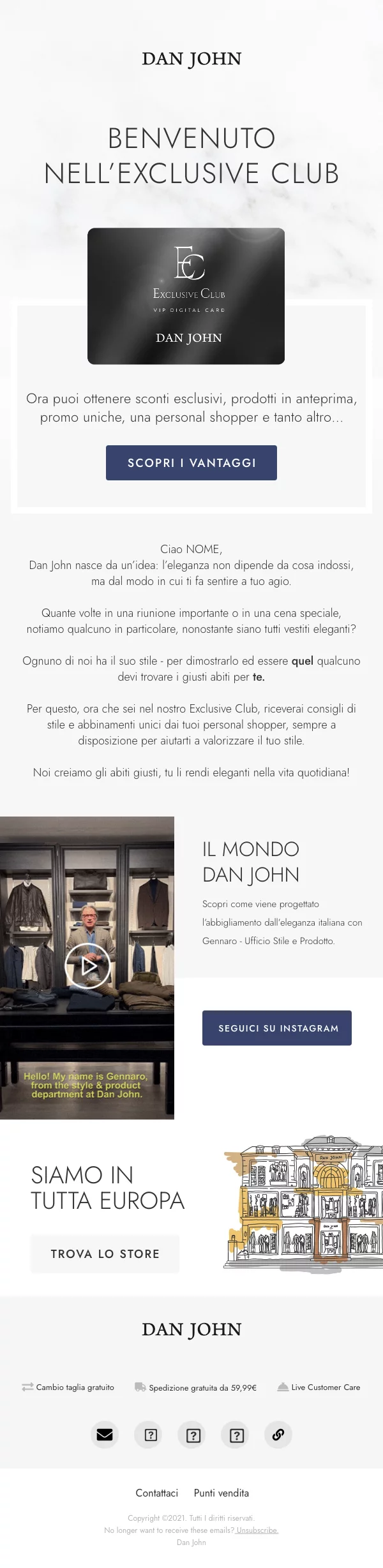Email Dan John welcome exclusive club