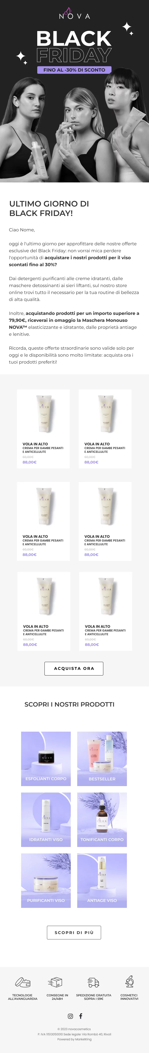 Email Nova Cosmetics Black Friday