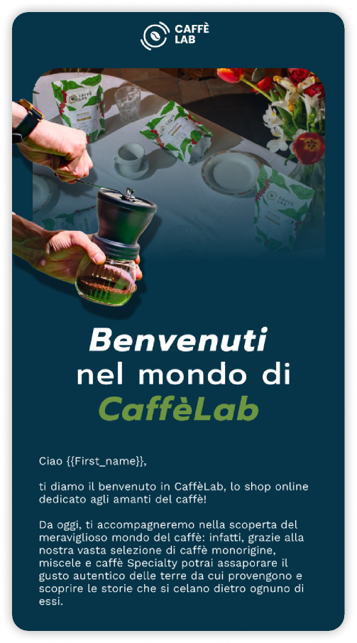 Welcome flow v1: storytelling educativo prima dell'offerta commerciale