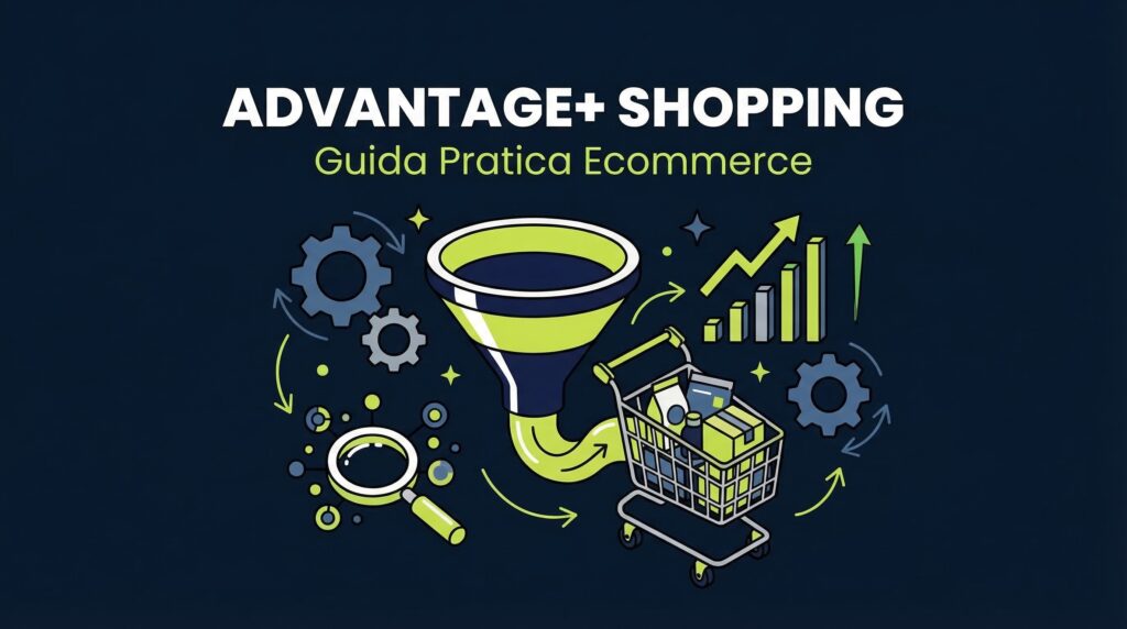 Guida Advantage+ Shopping con funnel automatizzato e grafici performance per ecommerce
