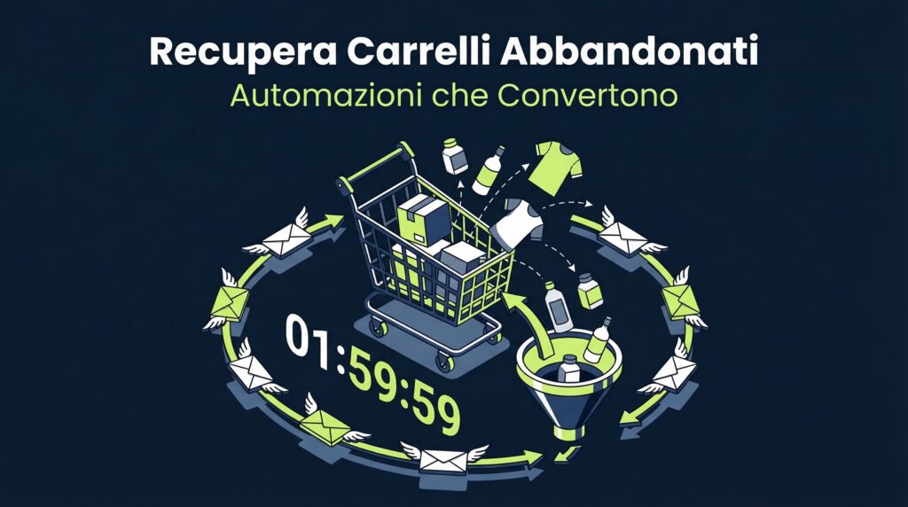 Automazioni email per recuperare carrelli abbandonati con cronometro e funnel di conversione
