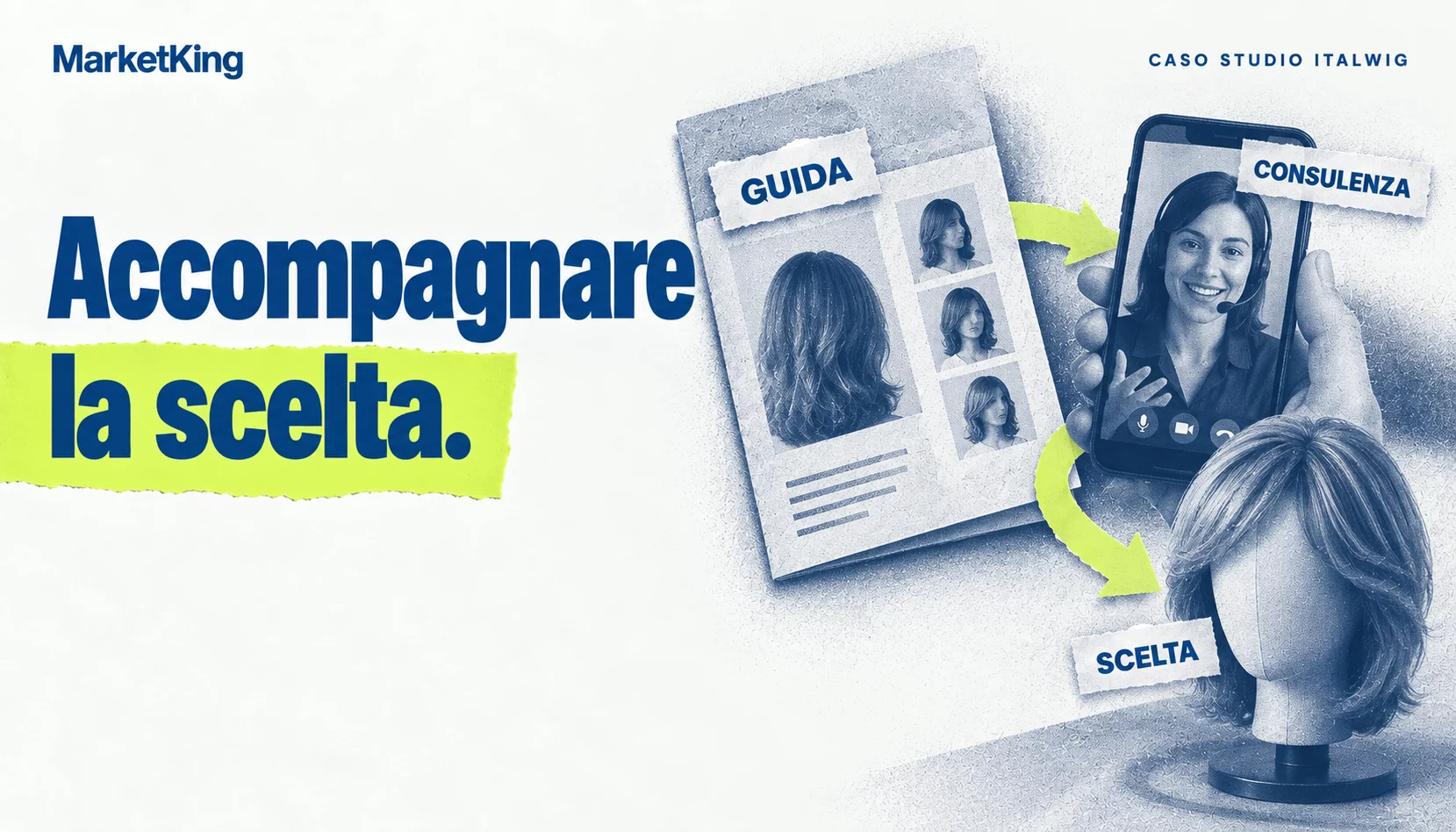 Caso Italwig: guida al prodotto e consulenza accompagnano la scelta della parrucca.