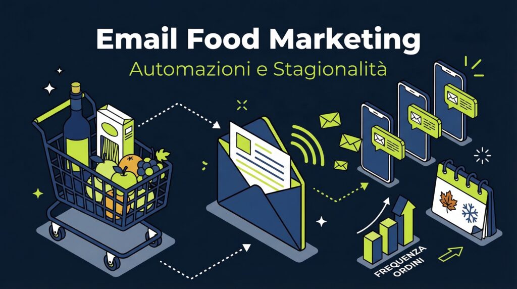 Strategie email marketing ecommerce food beverage con carrello, automazioni e calendario stagionale