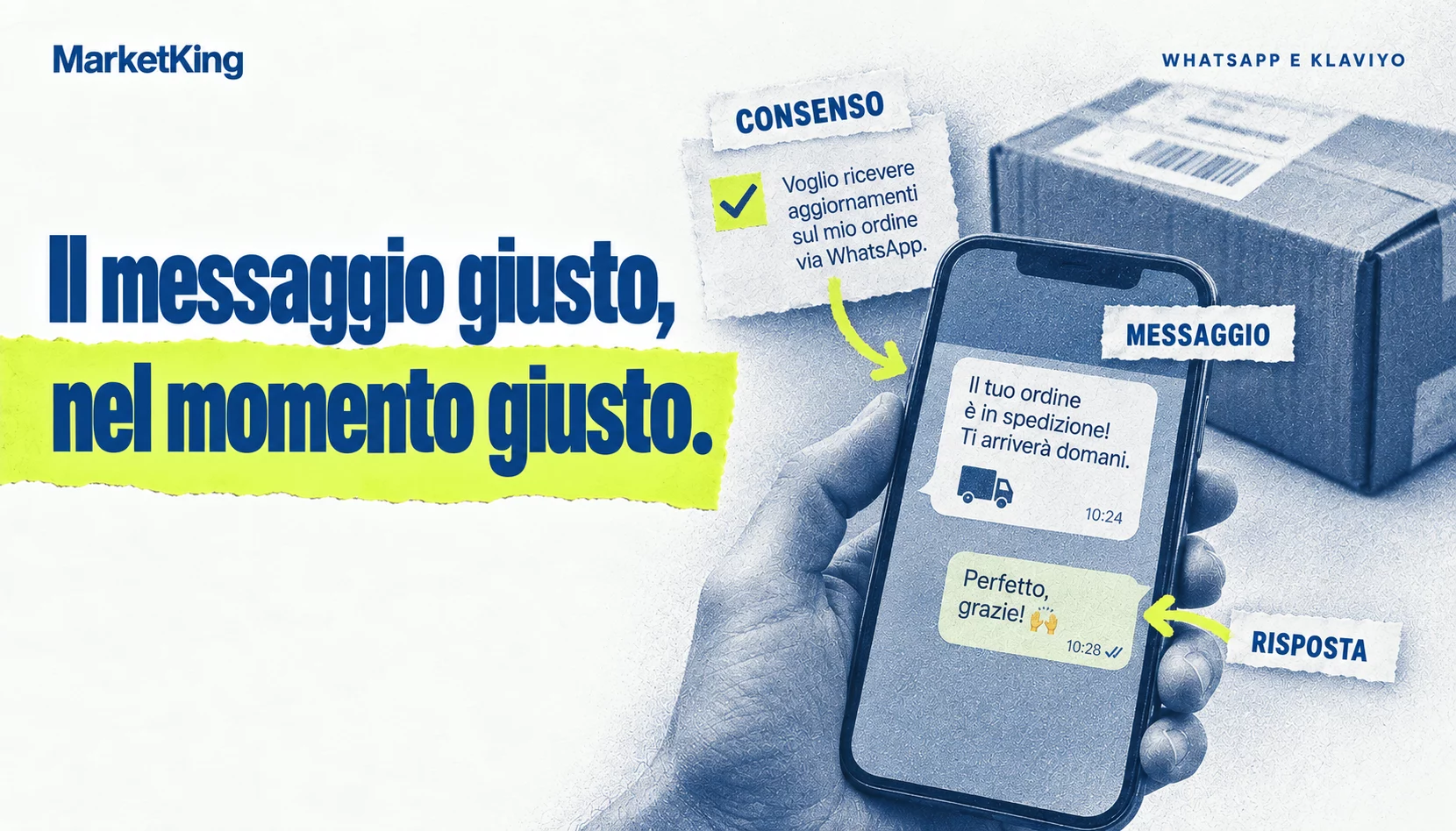 WhatsApp marketing: consenso, messaggi utili e risposta del cliente nel percorso ecommerce.