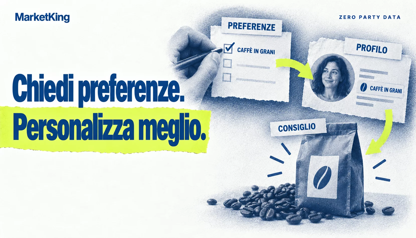 Una preferenza dichiarata nel questionario arricchisce il profilo cliente e guida un consiglio personalizzato.