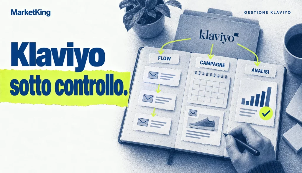 Gestione Klaviyo: manutenzione dei flow, pianificazione delle campagne e analisi continuativa.
