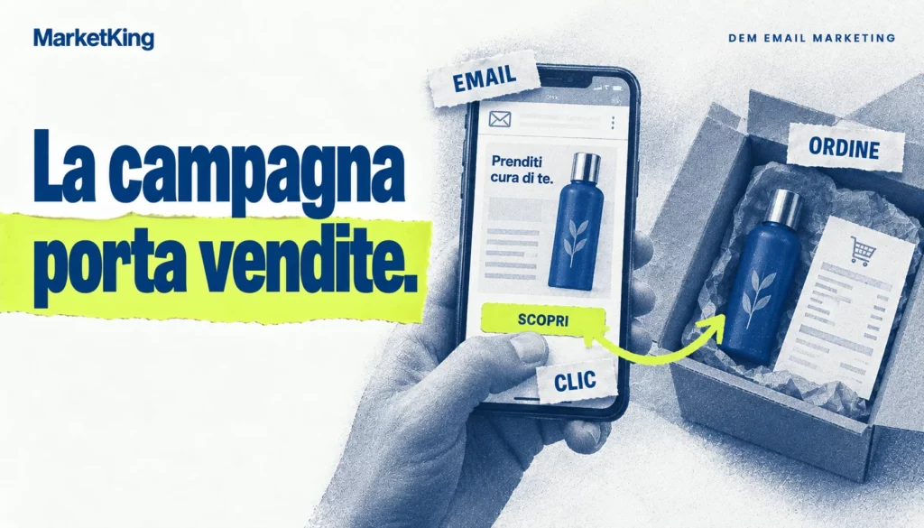Campagna DEM: dall'email promozionale al clic e all'ordine del prodotto.